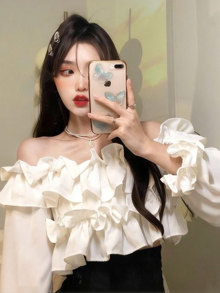 Blouse Off Shoulder - Ruffle Off-Shoulder Top Dames Elegant Casual