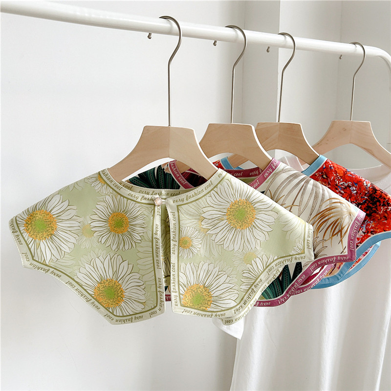 Blouse Off Shoulder - Mode Bloemen Afneembare Kragen Sjaals Voor