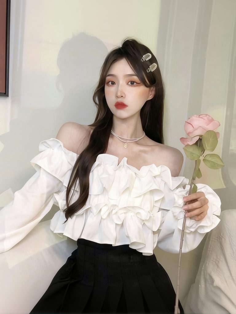 Ruffle Off-Shoulder Top Dames  - Blouse Off Shoulder recensie en prijs