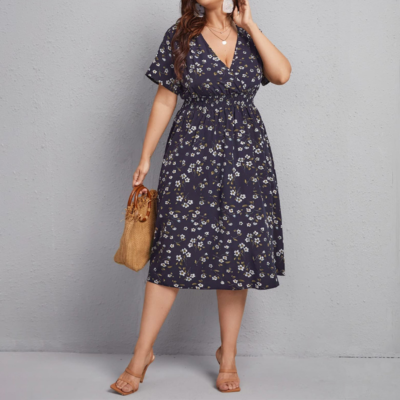 Grote maten damesjurk, A-lijnj - Romper Floral Print recensie en prijs