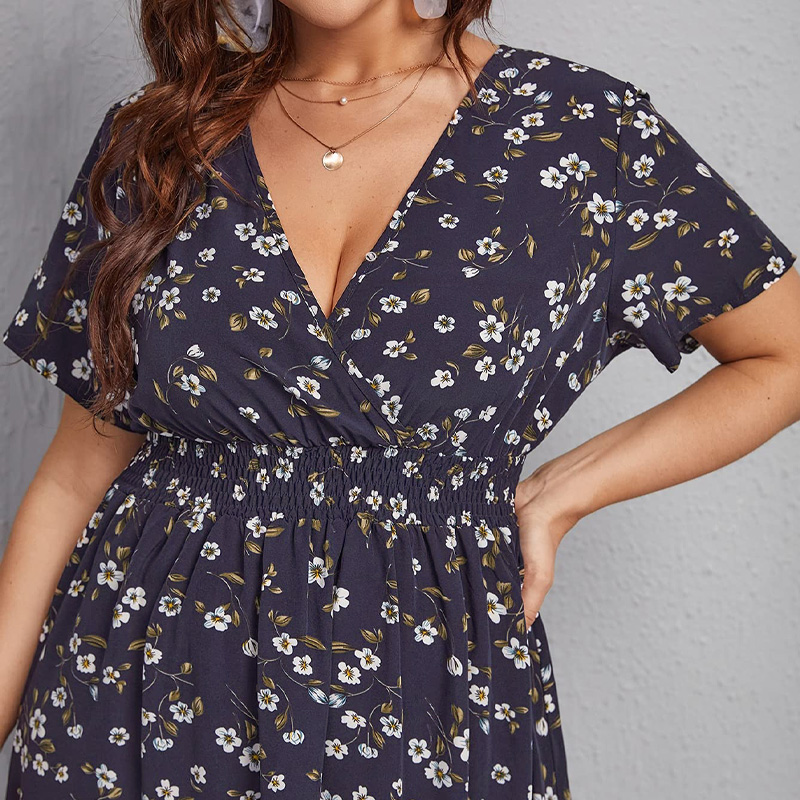 Grote maten damesjurk, A-lijnj - Romper Floral Print recensie en prijs