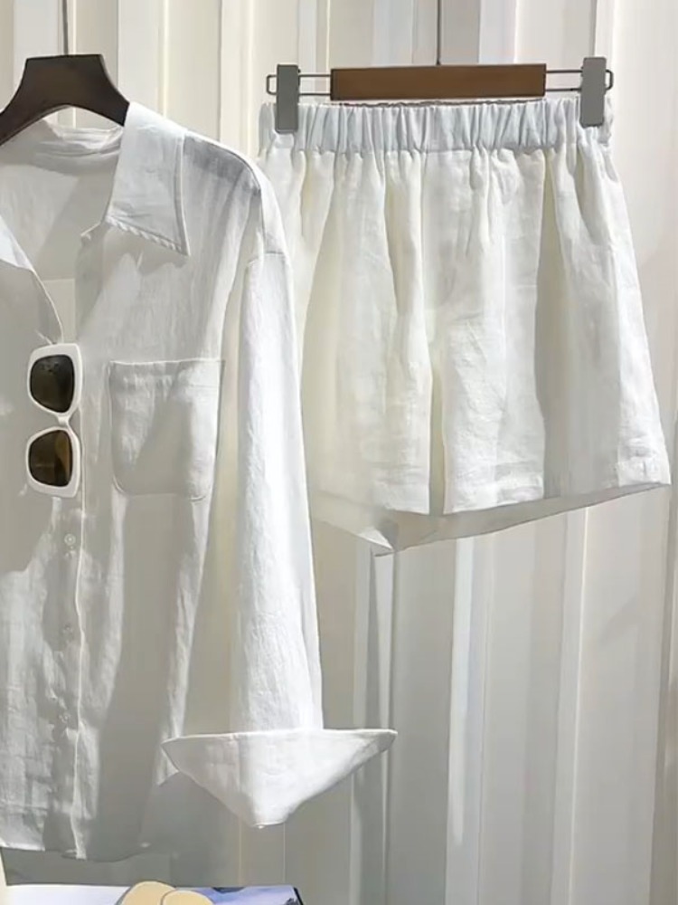 Zomer dames linnen shirtset, l - Linen Pant Wide recensie en prijs