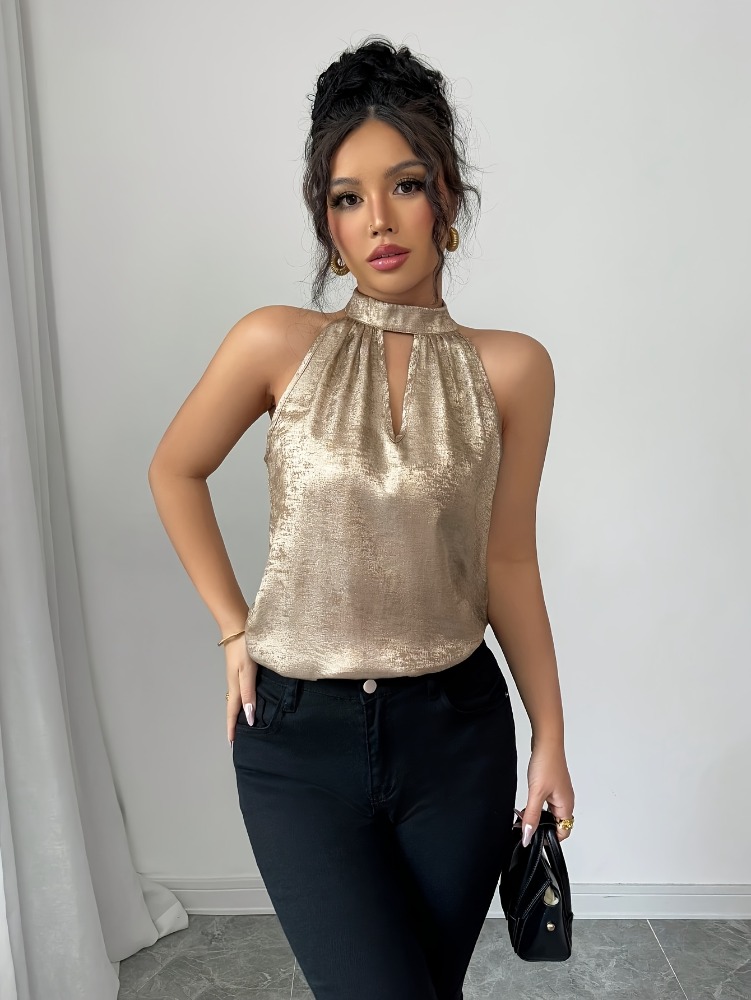 Champagne gouden glanzende gla - Blouse Off Shoulder recensie en prijs