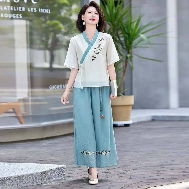 Nieuwe Chinese stijl linnen tw - Linen Pant Wide recensie en prijs