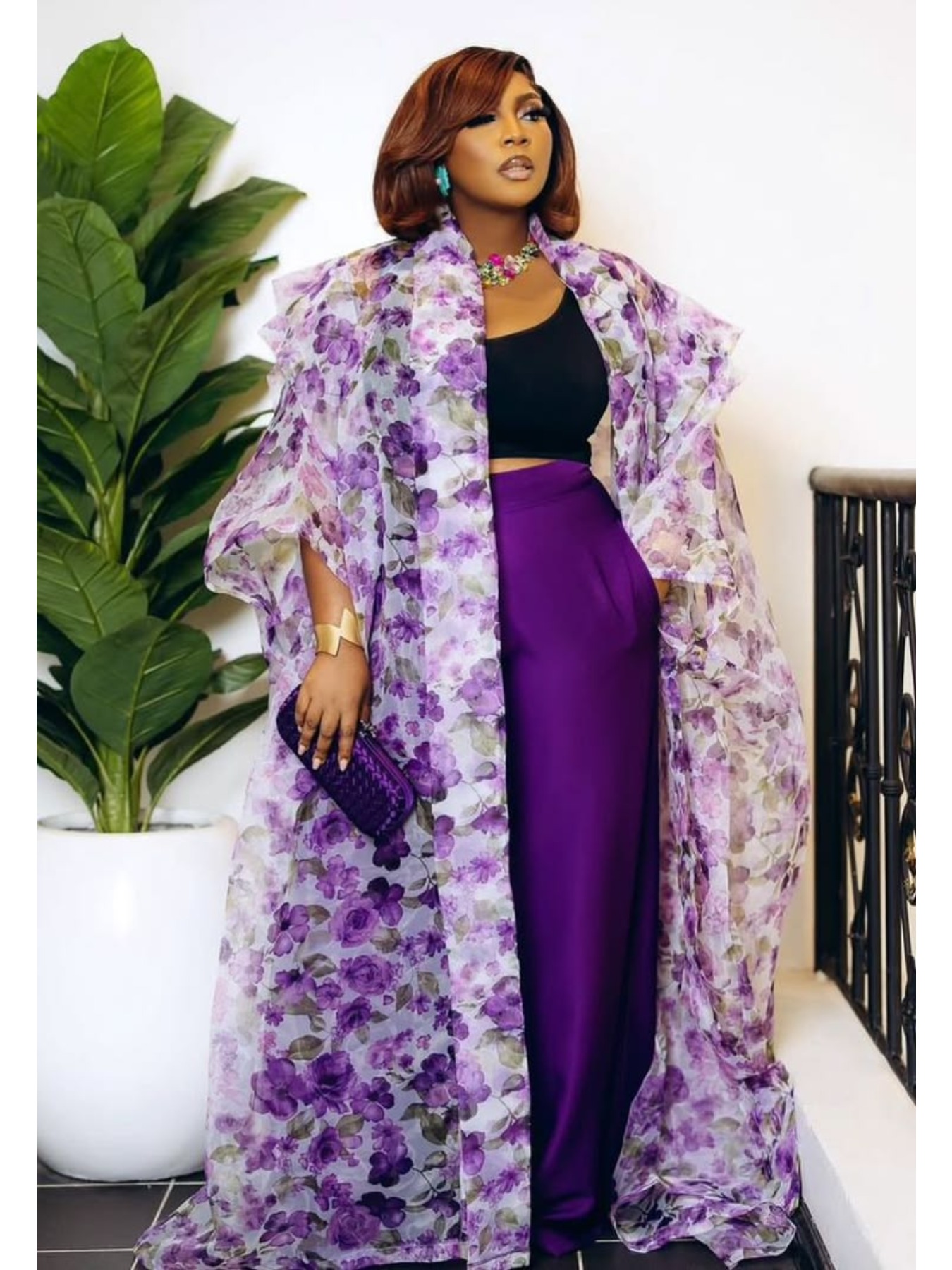 Dames bloemenprint organza lan - Kimono Sheer Floral recensie en prijs